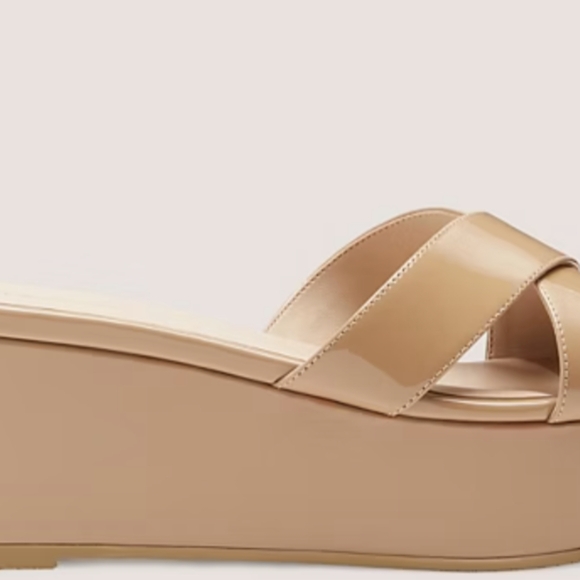 New Stuart Weitzman Avenue 65 Flatform Wedge Slide Sandal Size 8 - Picture 4 of 5